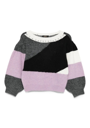 TWINSET embellished panelled sweater - Black