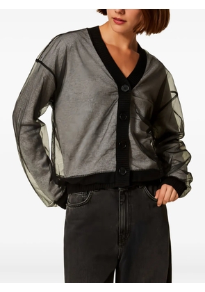 TWINSET tulle-paneled cardigan - Grey