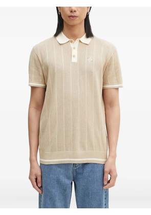 Filling Pieces embroidered-logo polo shirt - Neutrals