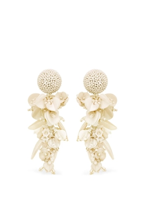 Oscar de la Renta floral beaded earrings - Neutrals
