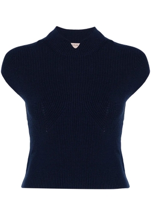 TWINSET logo plaque knitted top - Blue