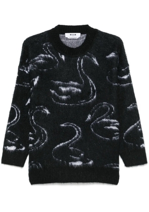 MSGM patterned-jacquard sweater - Black