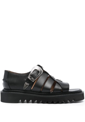 Toga Virilis caged leather sandals - Black