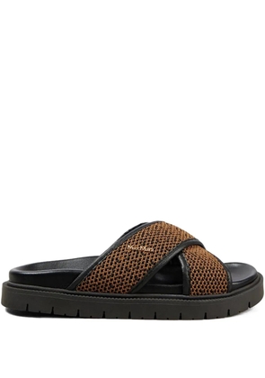Max Mara cross-strap flat slides - Brown