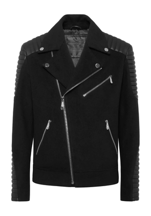 Philipp Plein leather biker jacket - Black