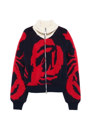 Charles Jeffrey Loverboy Knitted Zip Puffer Jacket - Blue