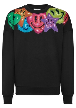 Philipp Plein smiley face-print sweatshirt - Black