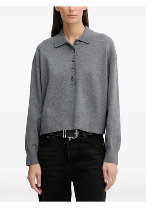 Marc O'Polo long-sleeve knitted polo shirt - Grey