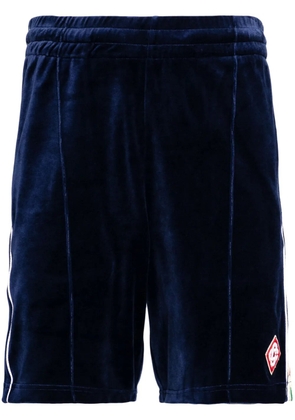 Casablanca Heart Monogram velvet track shorts - Blue