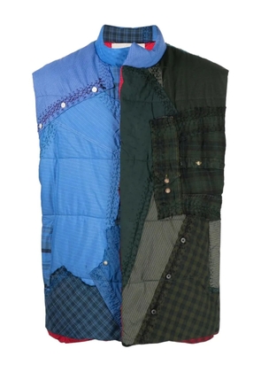 By Walid Teddy patchwork padded gilet - Blue