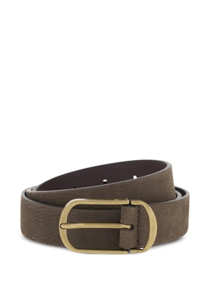 Boggi Milano tumbled nubuck buckle belt - Brown