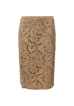 Burberry Pre-Owned lace pencil skirt - Brown