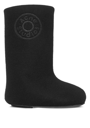 Acne Studios logo-detail felt boots - Black