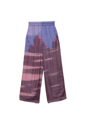 Lacoste logo-embroidered graphic trousers - Purple