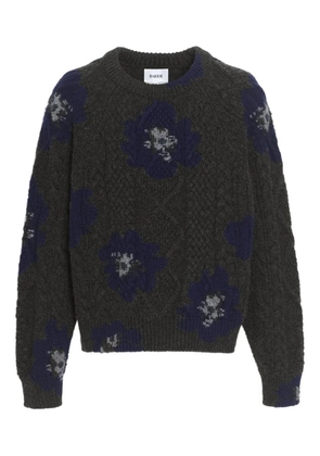 Barrie floral-intarsia sweater - Grey