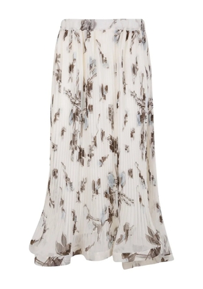 P.A.R.O.S.H. pleated floral-print skirt - White