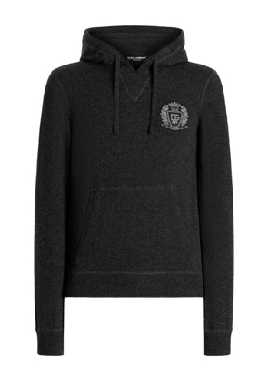Dolce & Gabbana logo-embroidered hoodie - Grey