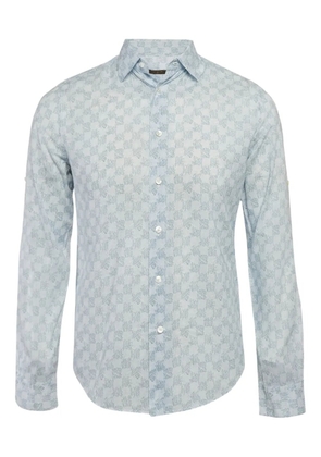 Louis Vuitton Pre-Owned geometric-pattern cotton shirt - Blue