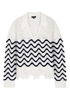 Rails wave-pattern crochet top - White