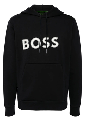 BOSS logo-print hoodie - Blue