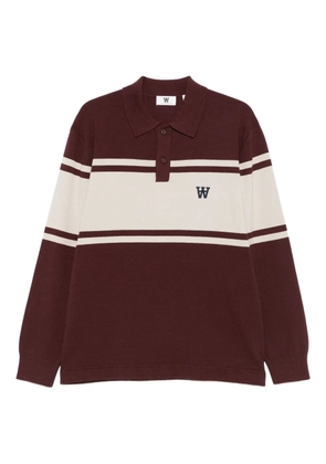 Wood Wood WWCurt striped long-sleeve polo shirt - Brown