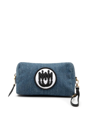 Miu Miu Pre-Owned 2010-2025 Denim Embroidered Logo Wristlet pouch - Blue