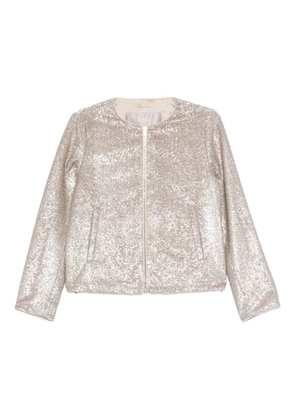 Herno sequinned zip-up jacket - Neutrals