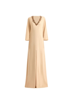 Gemy Maalouf bead-embellished kaftan - Neutrals