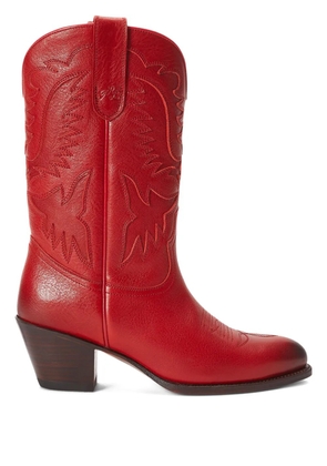 Polo Ralph Lauren leather embroidered cowboy boots