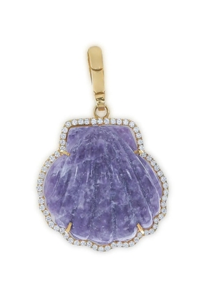 Jenna Blake 18K yellow gold diamond shell pendant