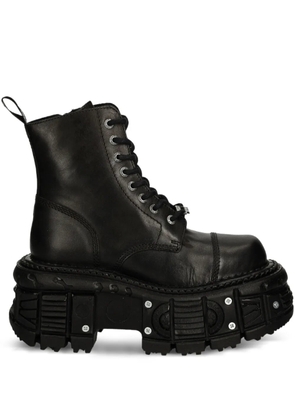 NEW ROCK lace-up platform boots - Black