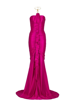 Balmain draped-bustier dress - Pink