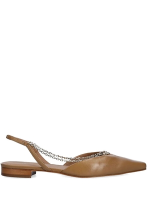 BOSS leather ballerina shoes - Brown