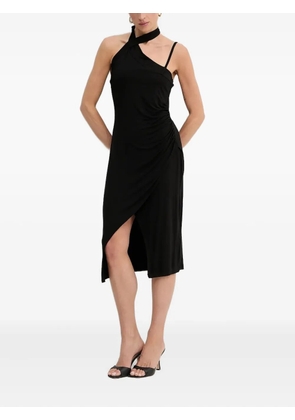 LIU JO asymmetric-neck midi dress - Black