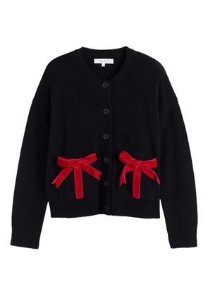 Chinti & Parker velvet-bow cardigan - Black
