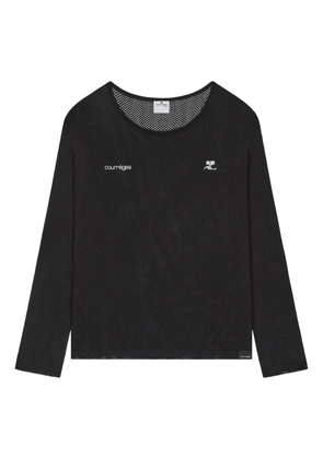 Courrèges long-sleeve logo top - Black