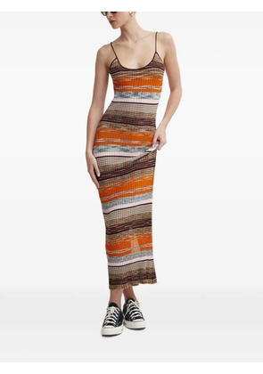 Desigual striped open-back dress - Orange