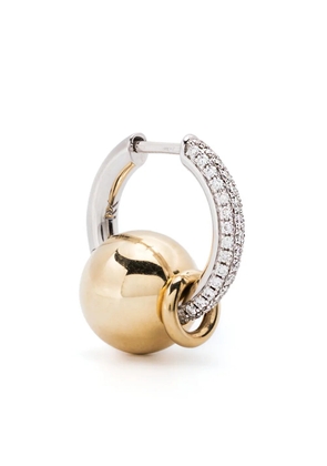 Rainbow K 14K yellow and white gold Piercing diamond hoop earring - Silver