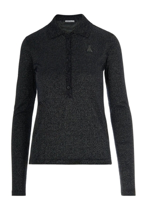 Patrizia Pepe glitter-embellished polo top - Blue