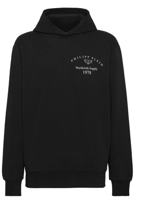 Philipp Plein logo-plaque hoodie - Black