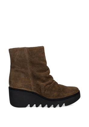 Fly London wedge-heel side-zip boots - Brown