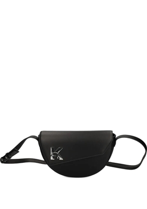 Karl Lagerfeld Jeans logo-plaque half-moon bag - Black