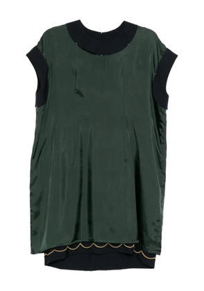 Kolor contrast-collar dress - Green