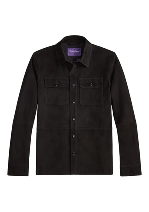 Ralph Lauren Purple Label buttoned-up suede jacket - Black