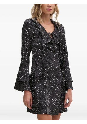 Sisley ruffled polka-dot mini dress - Black