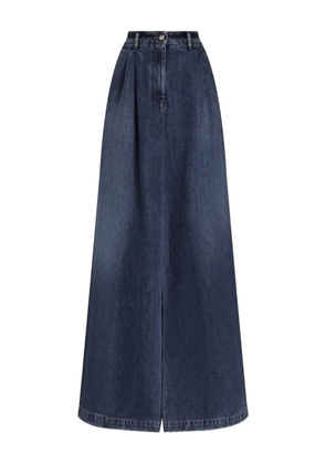 Dolce & Gabbana pleated slit maxi skirt - Blue