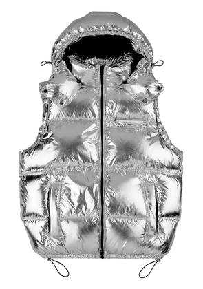 Purple Brand Wordmark puffer vest - Silver