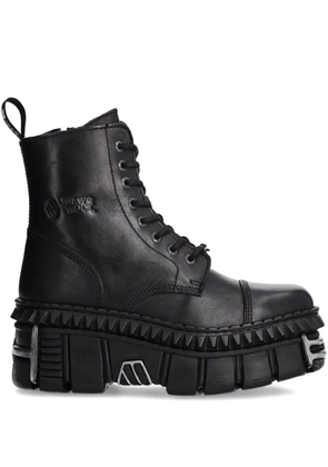 NEW ROCK M-WALL083CCT-S9 lace-up platform boots - Black