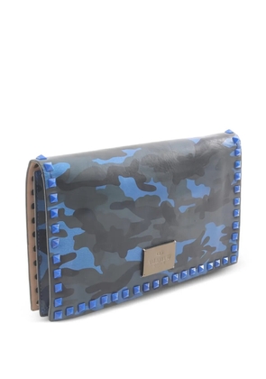 Valentino Garavani Pre-Owned 2000S camouflage stud clutch bag - Blue