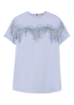TWINSET lace-panelled short-sleeve top - Purple